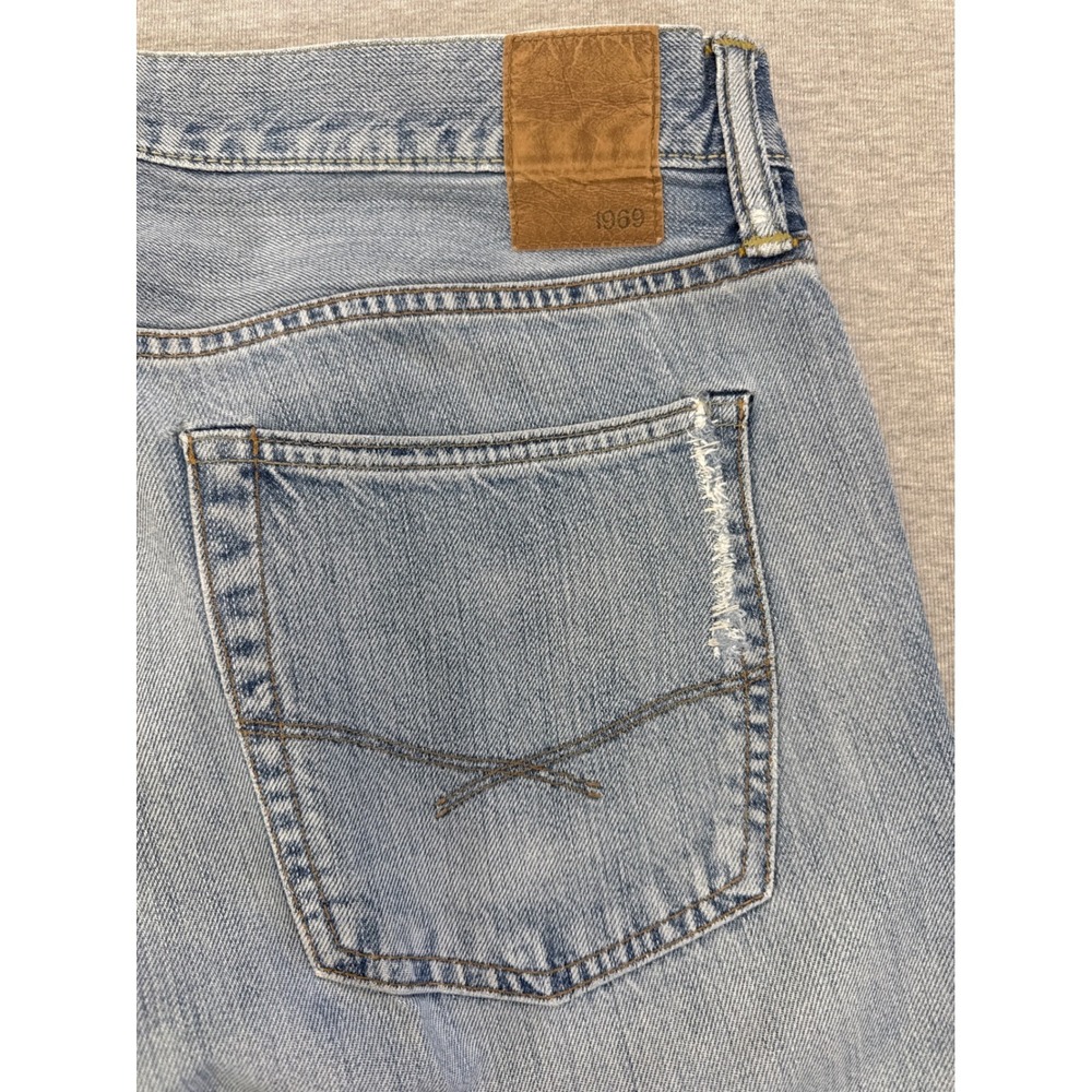 Gap 1969 Standard Mens Light Wash Straight Leg Ringspun Denim Jeans 34x30